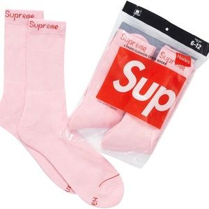 Supreme Pink Hanes Crew Socks BN single pair